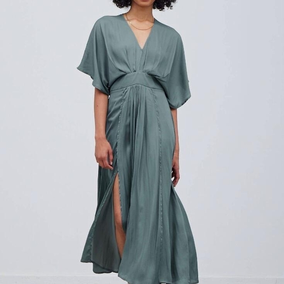 grade & gather Dresses & Skirts - Chic Grecian Goddess Maxi Dress Kimono Sleeves | Dusty Teal | Grade & Gather M